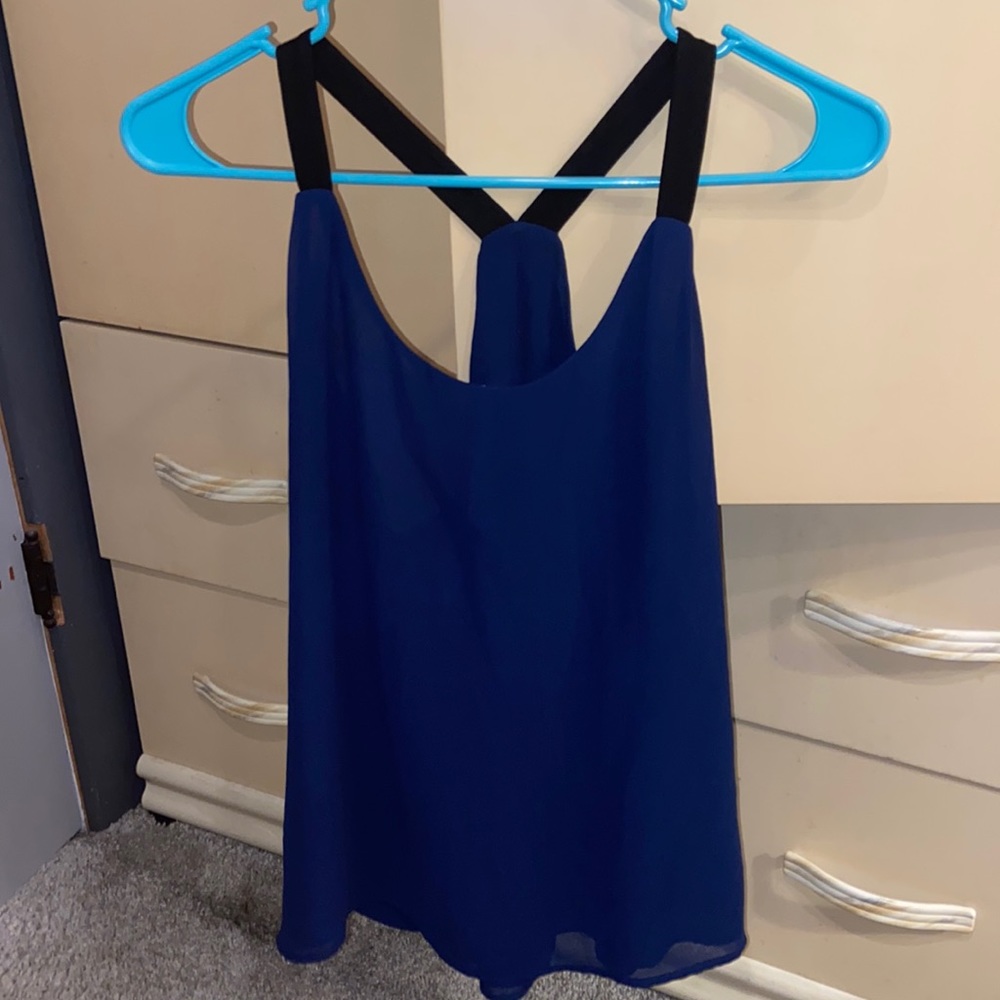 Blue flowy tank top